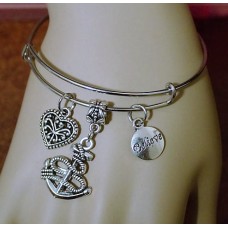 anchor bangle bracelet Believe