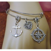 anchor bangle bracelet compass