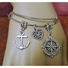 anchor bangle bracelet compass