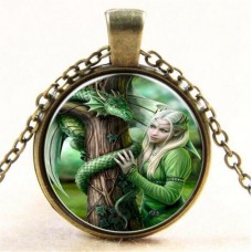 Serpent glass with brass trim and chain