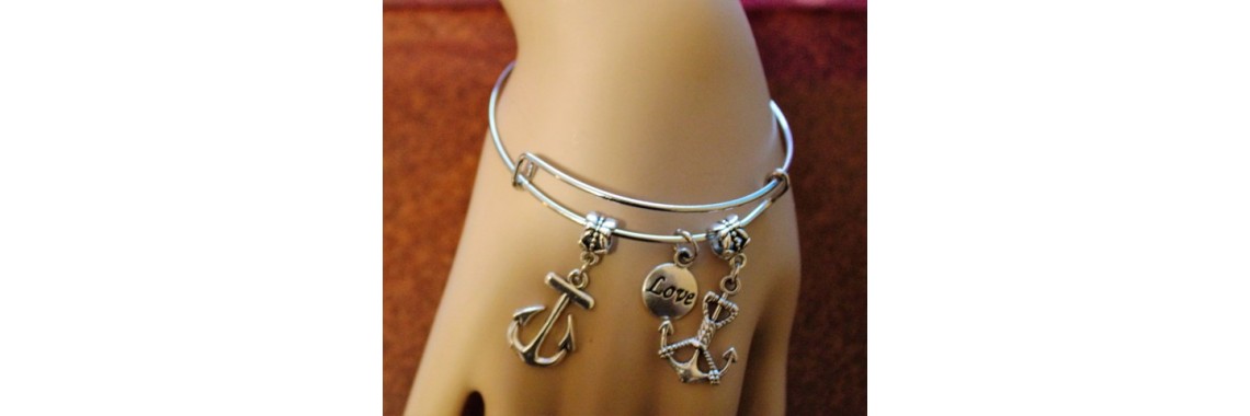 anchor bangle bracelet love