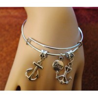 anchor bangle bracelet love